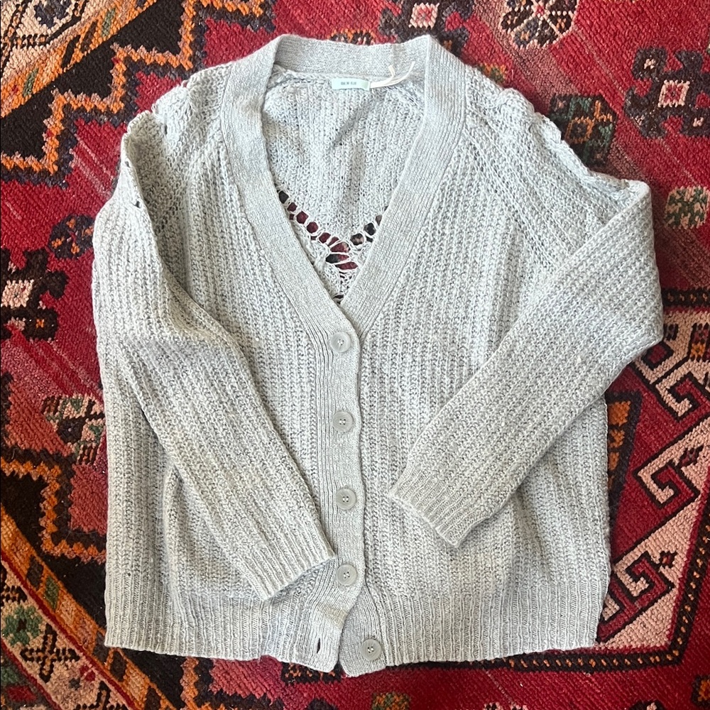 Kimchi Blue Light Gray Knit Cardigan